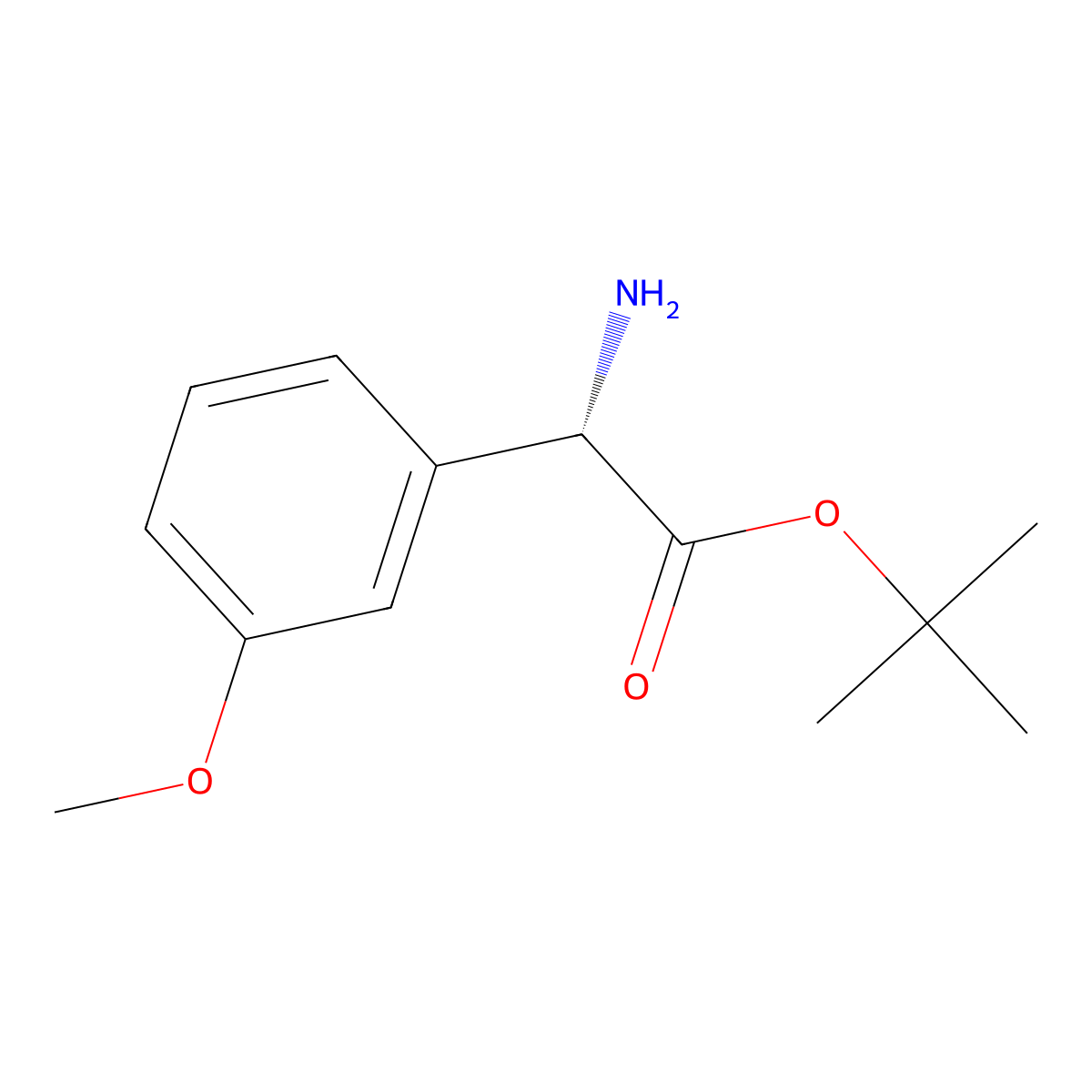 tert-butyl (2S)-2-amino-2-(3-methoxyphenyl)acetate molecular structure, CAS 2349978-58-9