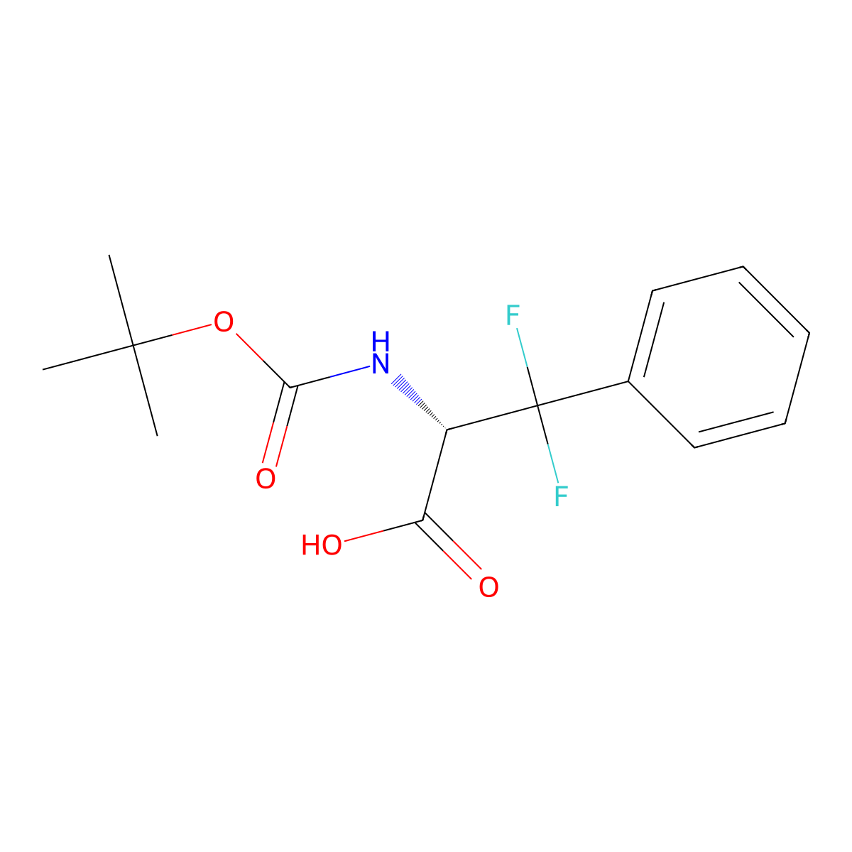 (2S)-2-{[(tert-butoxy)carbonyl]amino}-3,3-difluoro-3-phenylpropanoic acid molecular structure, CAS 2349980-60-3