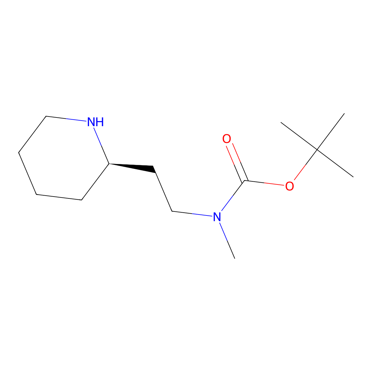 tert-butylN-methyl-N-{2-[(2R)-piperidin-2-yl]ethyl}carbamate molecular structure, CAS 2349984-43-4
