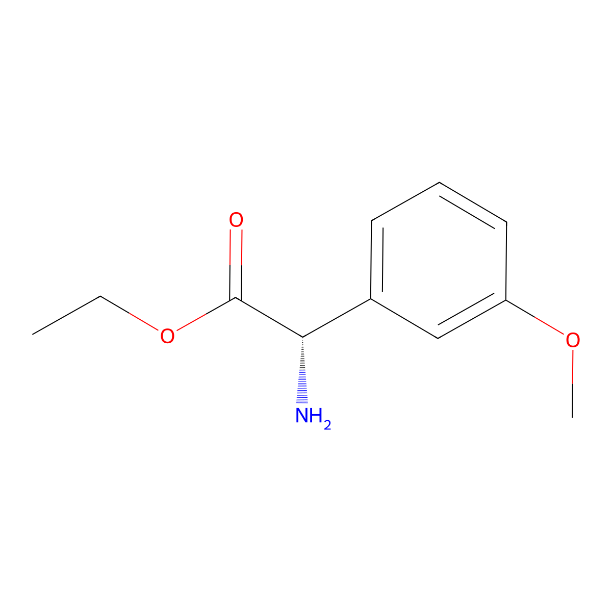 ethyl (2S)-2-amino-2-(3-methoxyphenyl)acetate molecular structure, CAS 2349986-69-0