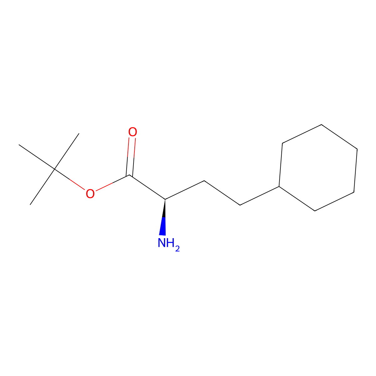 tert-butyl (2R)-2-amino-4-cyclohexylbutanoate molecular structure, CAS 2349986-85-0