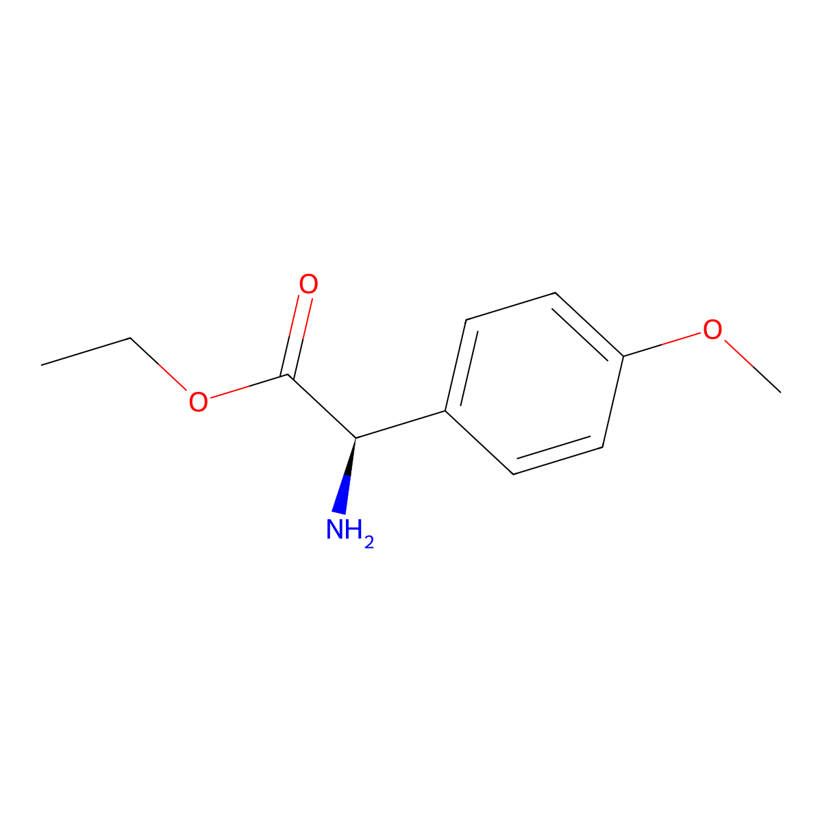 ethyl (2R)-2-amino-2-(4-methoxyphenyl)acetate molecular structure, CAS 2349986-91-8