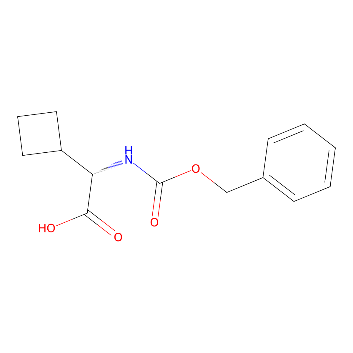 (2S)-2-{[(benzyloxy)carbonyl]amino}-2-cyclobutylacetic acid molecular structure, CAS 2349987-36-4