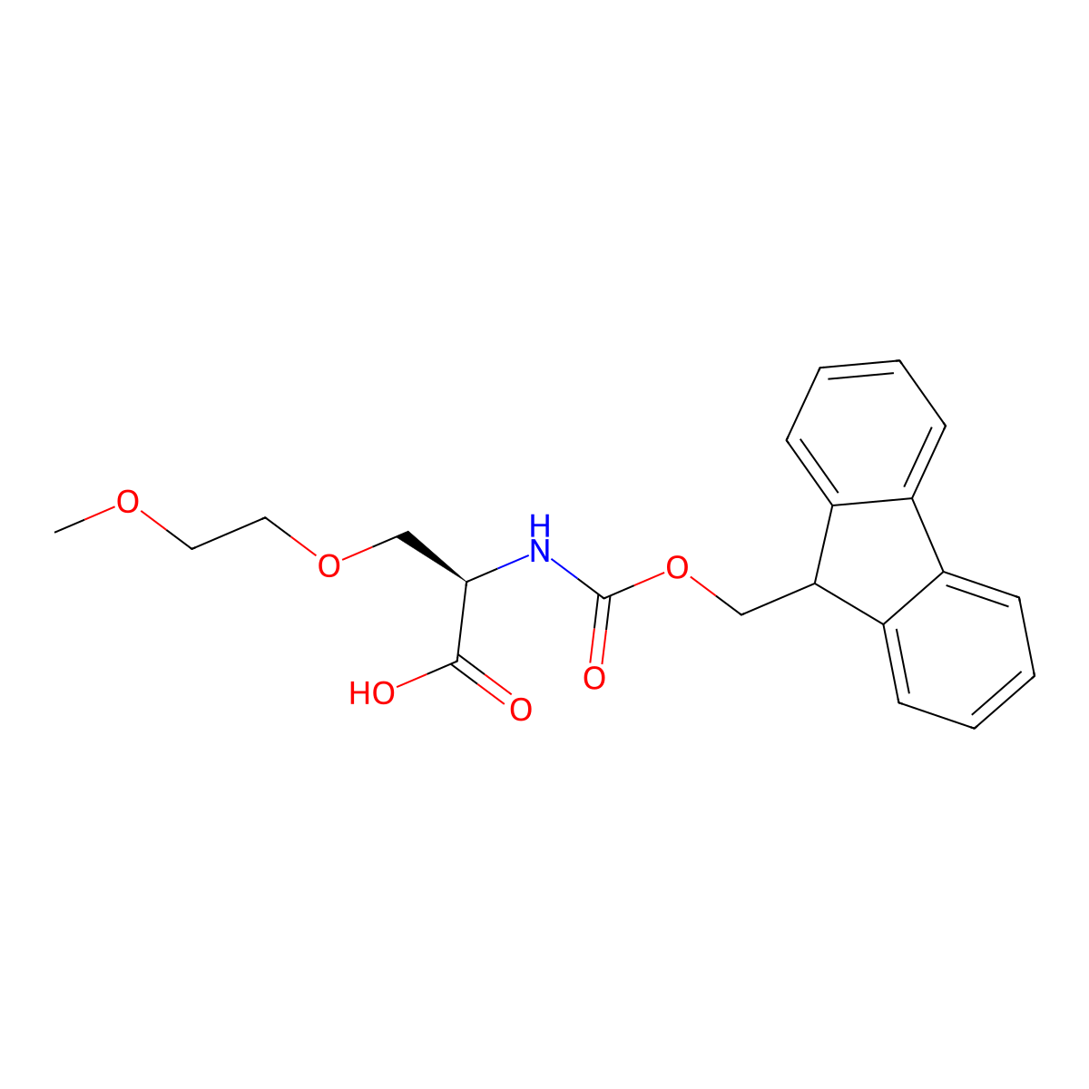 (2R)-2-({[(9H-fluoren-9-yl)methoxy]carbonyl}amino)-3-(2-methoxyethoxy)propanoic acid molecular structure, CAS 2349987-41-1