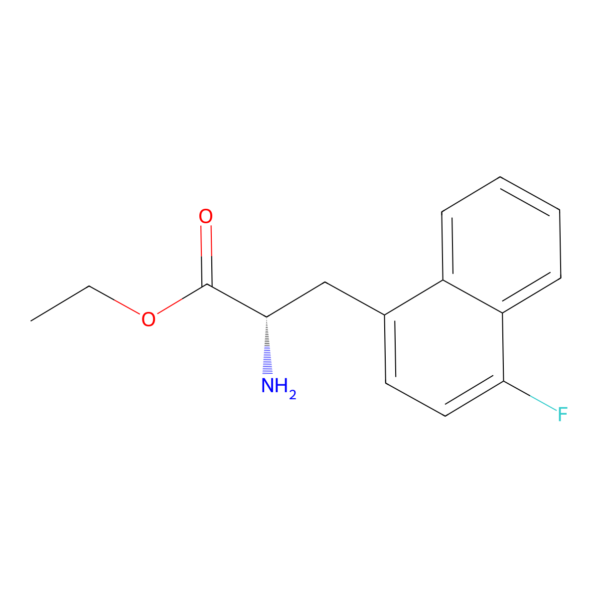 ethyl (2S)-2-amino-3-(4-fluoronaphthalen-1-yl)propanoate molecular structure, CAS 2349995-26-0