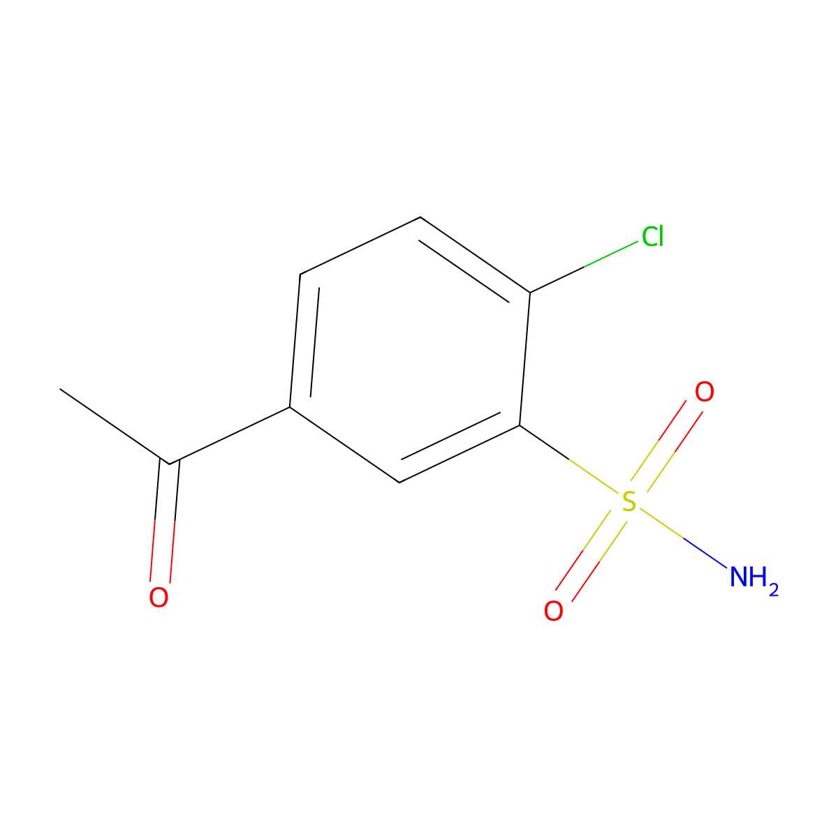5-Acetyl-2-chlorobenzene-1-sulfonamide molecular structure, CAS 2350-44-9