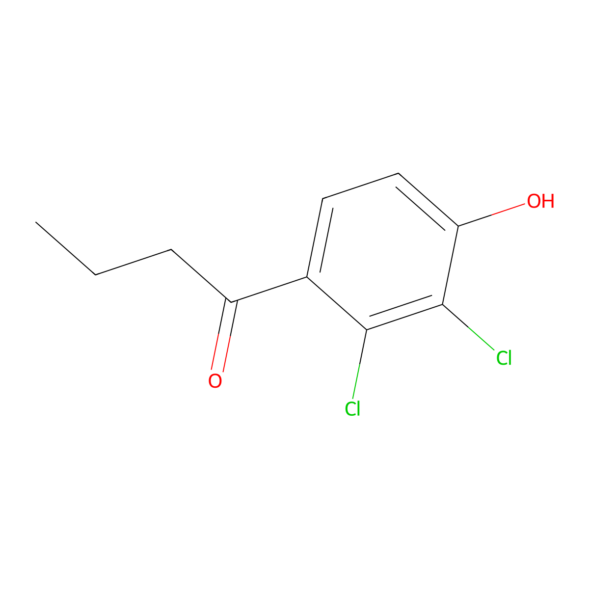1-(2,3-Dichloro-4-hydroxyphenyl)butan-1-one molecular structure, CAS 2350-46-1