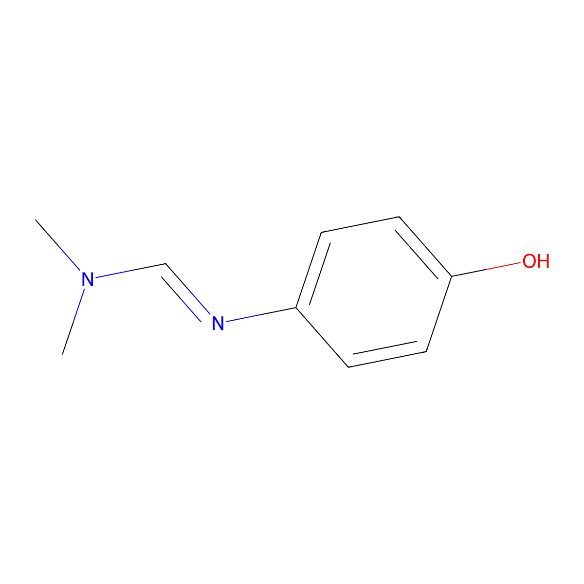 N'-(4-Hydroxyphenyl)-N,N-dimethylformamidine molecular structure, CAS 2350-51-8