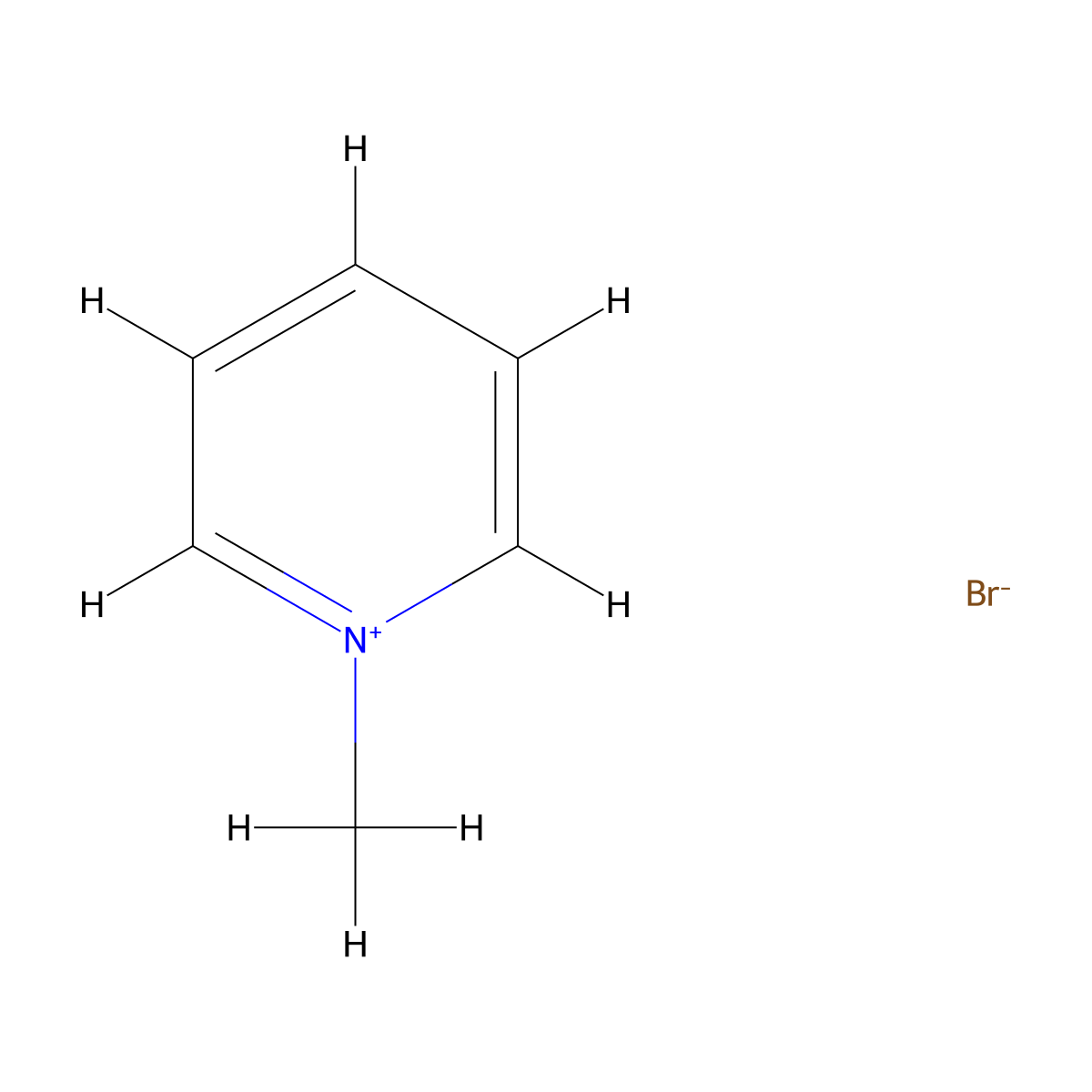 1-Methylpyridin-1-ium bromide molecular structure, CAS 2350-76-7