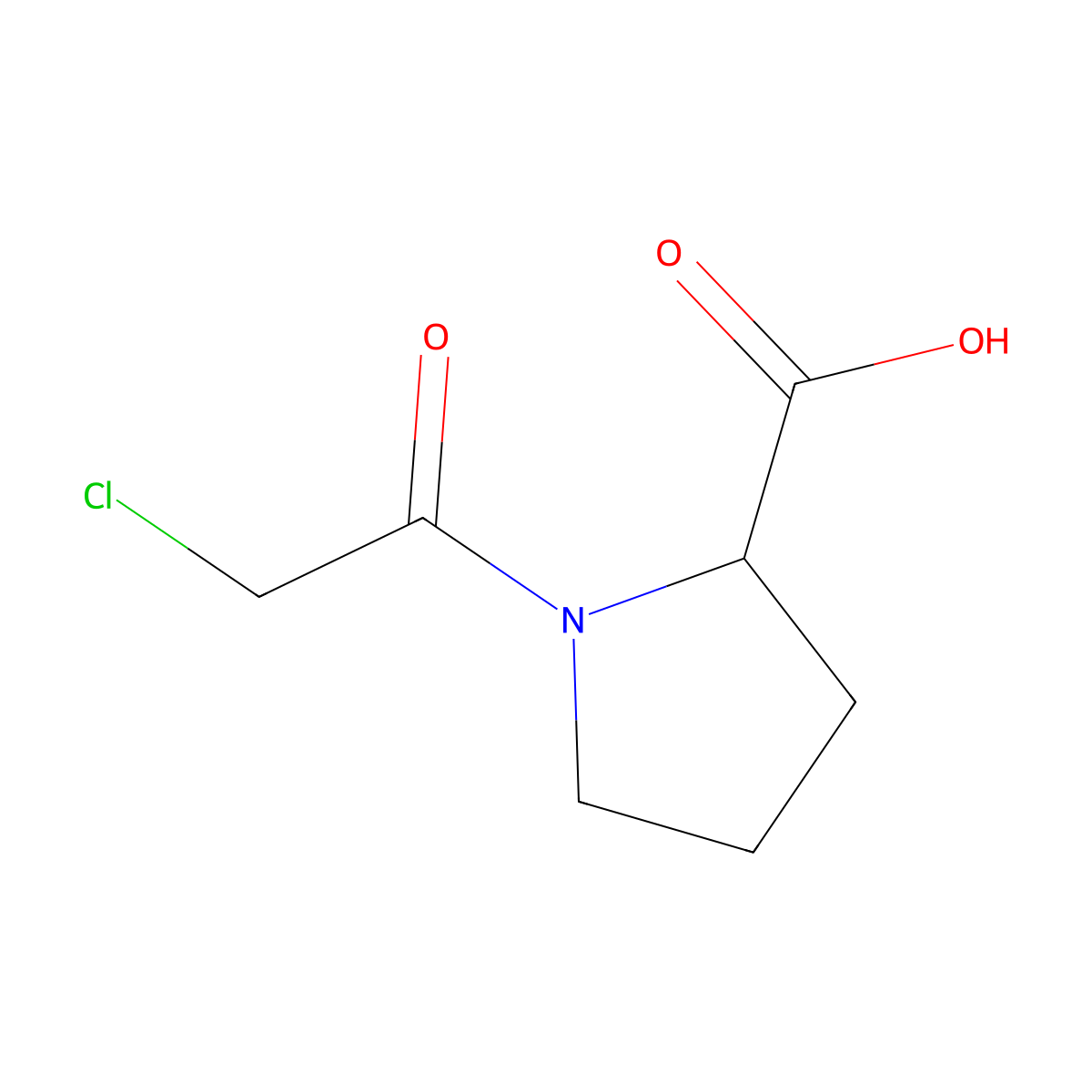 1-(2-Chloroacetyl)pyrrolidine-2-carboxylic acid molecular structure, CAS 23500-10-9