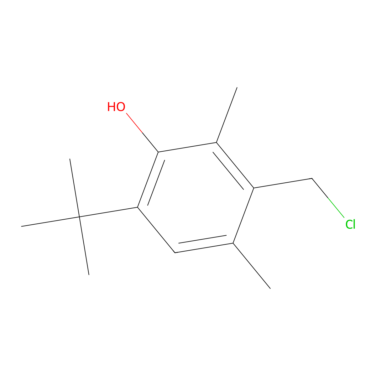 6-tert-Butyl-3-(chloromethyl)-2,4-dimethylphenol molecular structure, CAS 23500-79-0