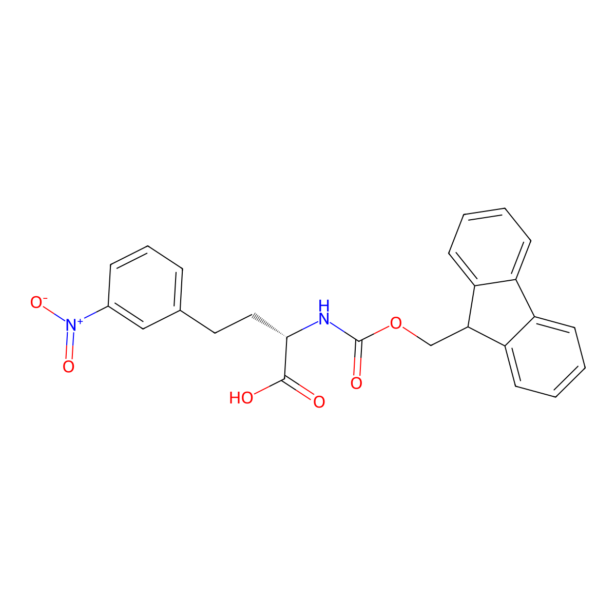 (S)-2-(Fmoc-amino)-4-(3-nitrophenyl)butanoic acid molecular structure, CAS 2350002-45-6