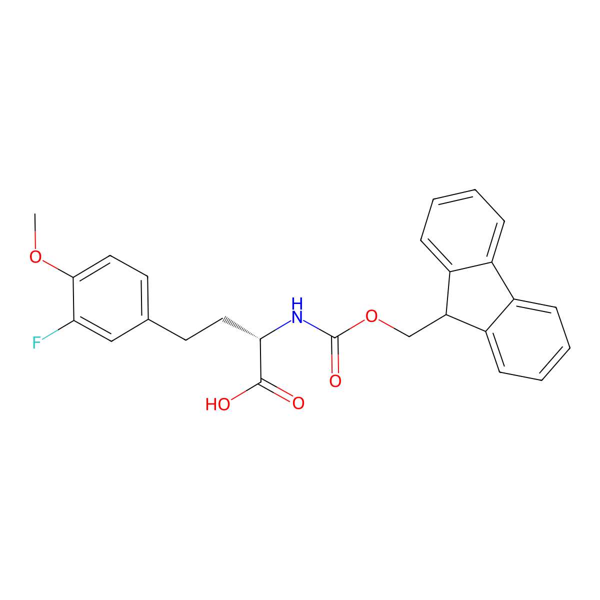 (S)-a-(Fmoc-amino)-3-fluoro-4-methoxybenzenebutanoic acid molecular structure, CAS 2350005-33-1