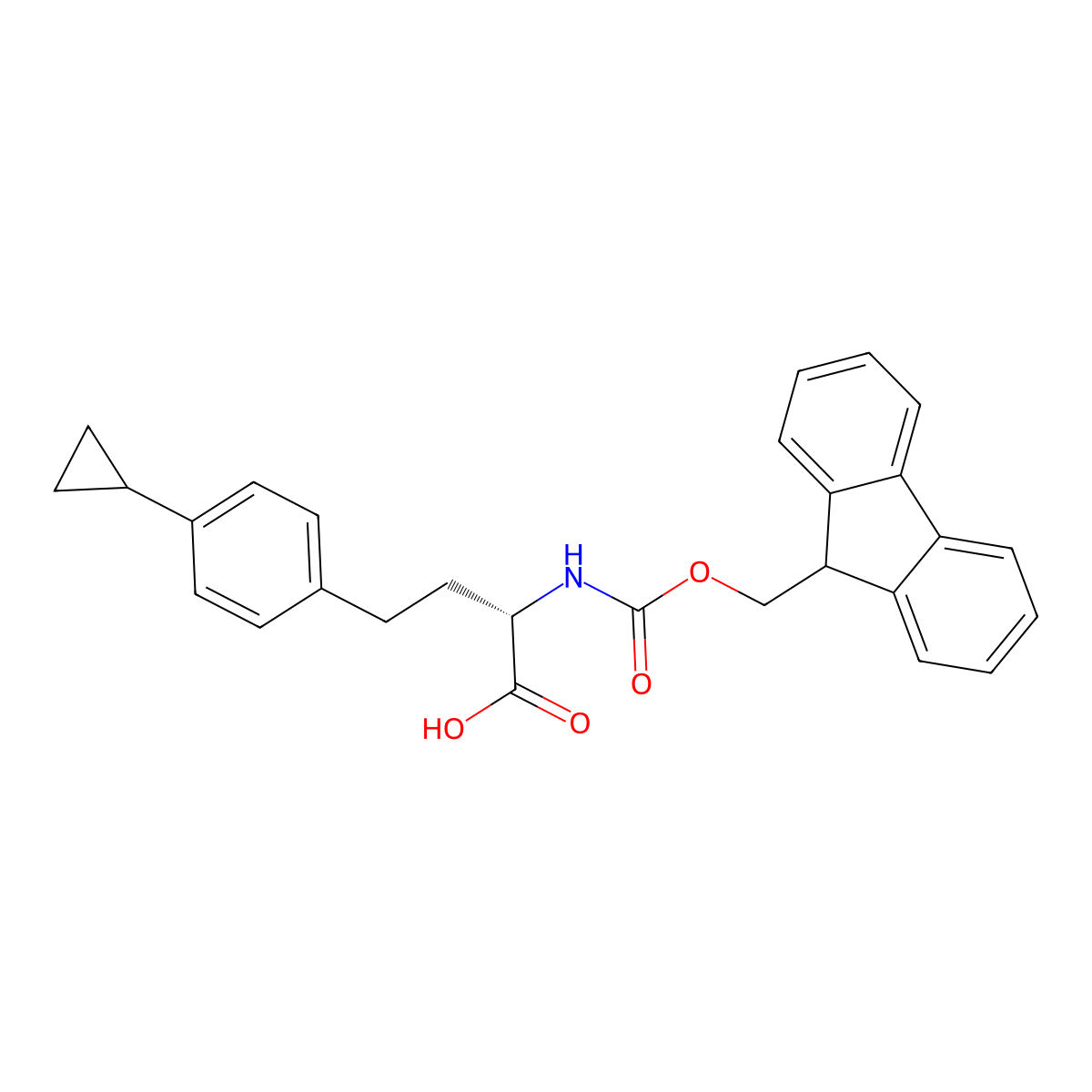 N-Fmoc-4-cyclopropyl-L-homophenylalanine molecular structure, CAS 2350008-41-0