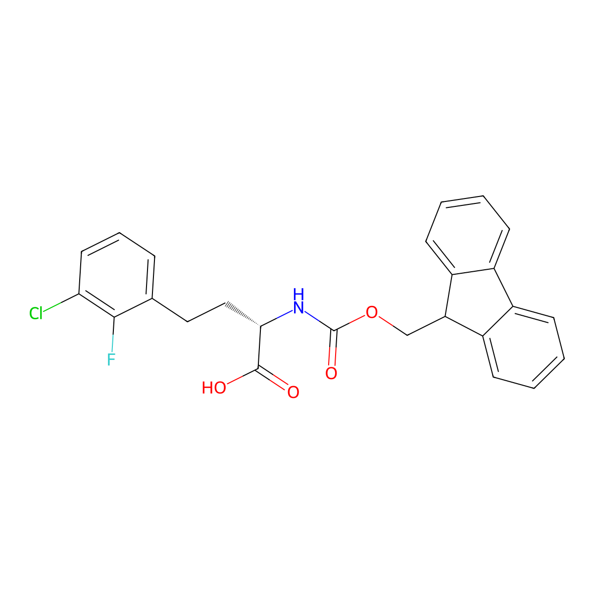 N-Fmoc-L-HomoPhe(2-F,3-Cl)-OH molecular structure, CAS 2350021-49-5