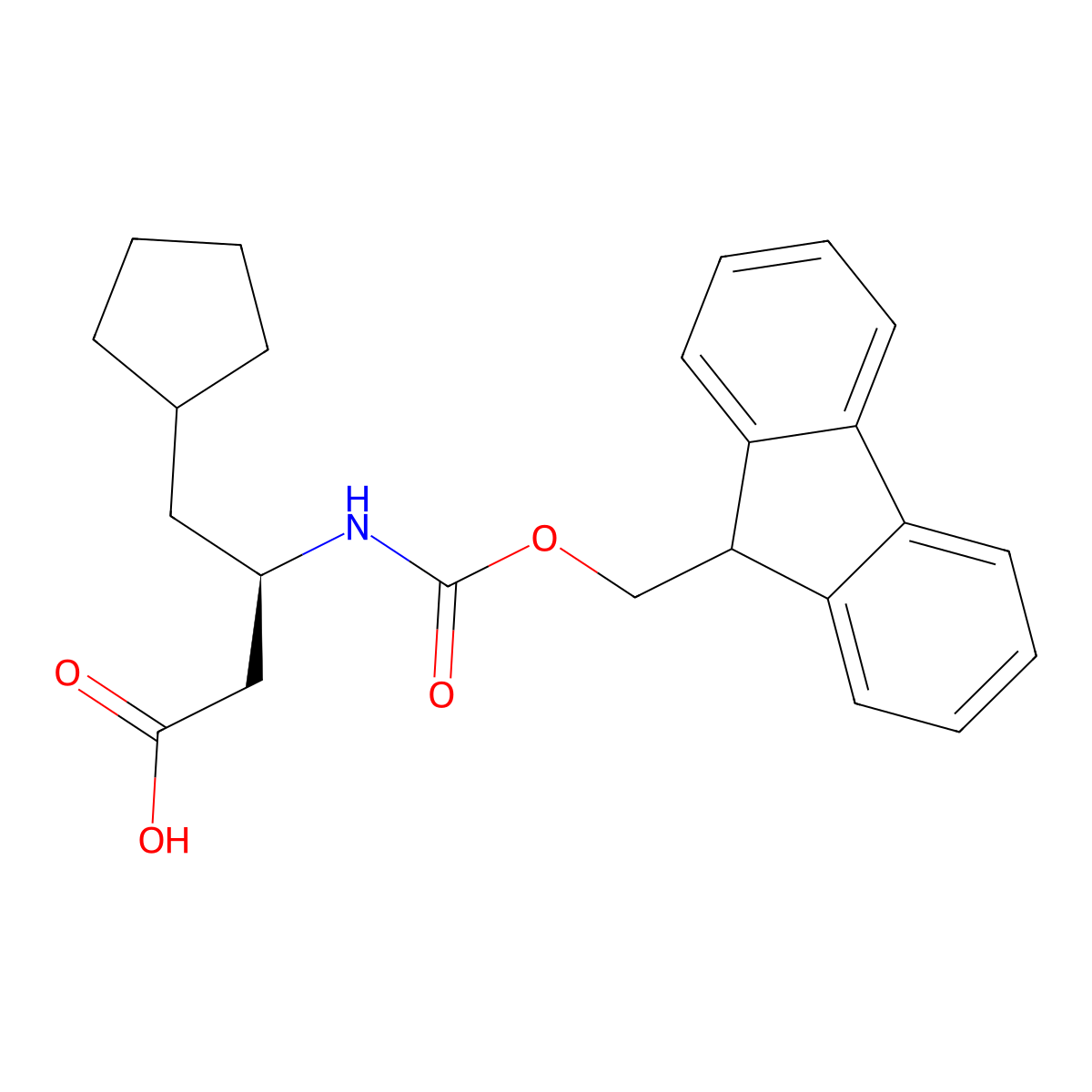 (R)-3-(Fmoc-amino)-4-cyclopentylbutanoic acid molecular structure, CAS 2350023-97-9