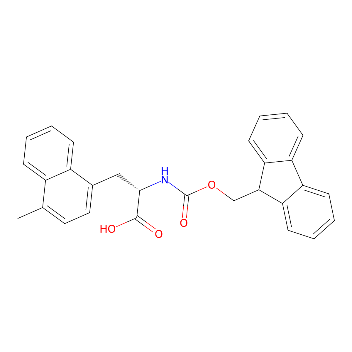 (2S)-2-(9H-Fluoren-9-ylmethoxycarbonylamino)-3-(4-methylnaphthalen-1-yl)propanoic acid molecular structure, CAS 2350025-85-1