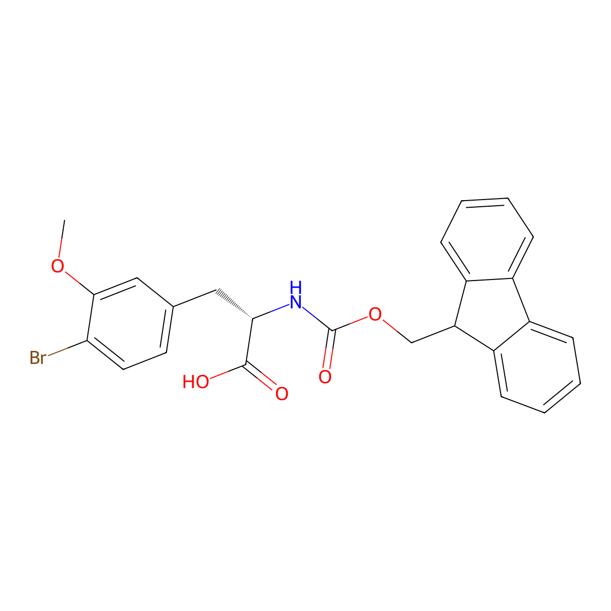 N-Fmoc-4-bromo-3-methoxy-L-phenylalanine molecular structure, CAS 2350031-44-4