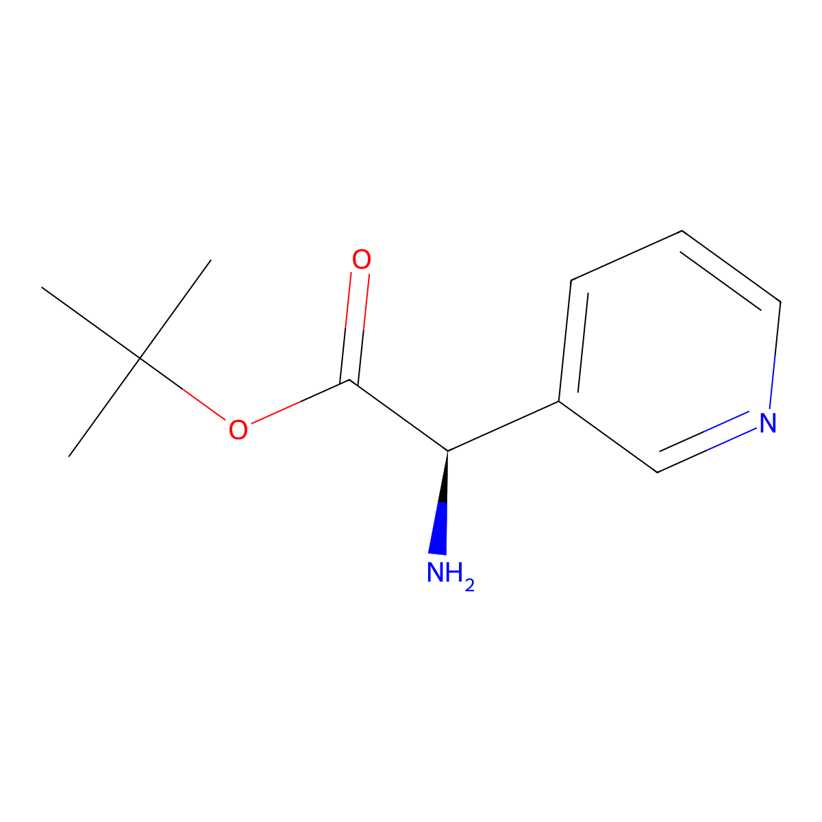 (R)-Pyridin-3-yl-glycine tert-butyl ester molecular structure, CAS 2350038-57-0