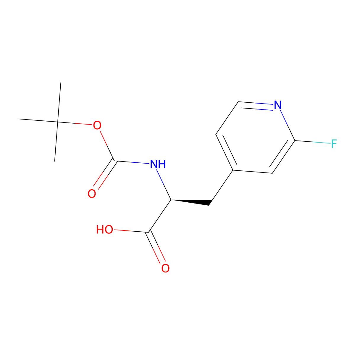 (S)-2-((tert-Butoxycarbonyl)amino)-3-(2-fluoropyridin-4-yl)propanoic acid molecular structure, CAS 2350043-03-5