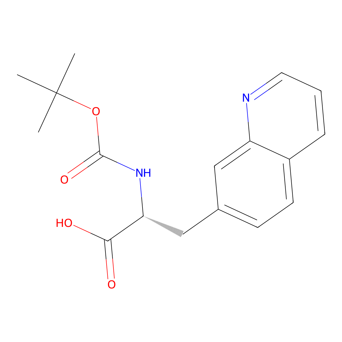 (R)-2-((tert-Butoxycarbonyl)amino)-3-(quinolin-7-yl)propanoic acid molecular structure, CAS 2350047-86-6