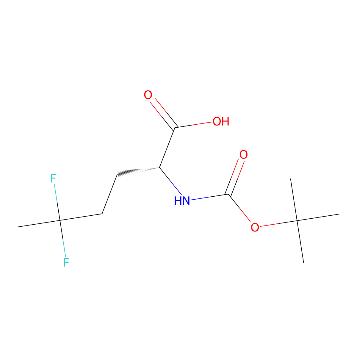 (2R)-2-(Tert-butoxycarbonylamino)-5,5-difluoro-hexanoic acid molecular structure, CAS 2350048-17-6