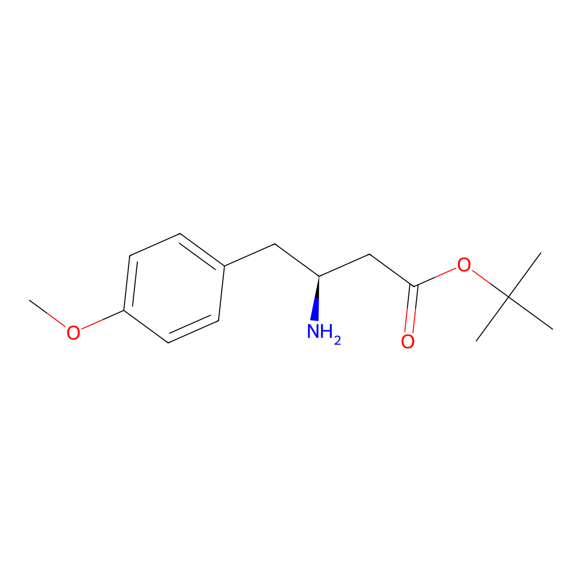 tert-butyl (3S)-3-amino-4-(4-methoxyphenyl)butanoate molecular structure, CAS 2350059-87-7