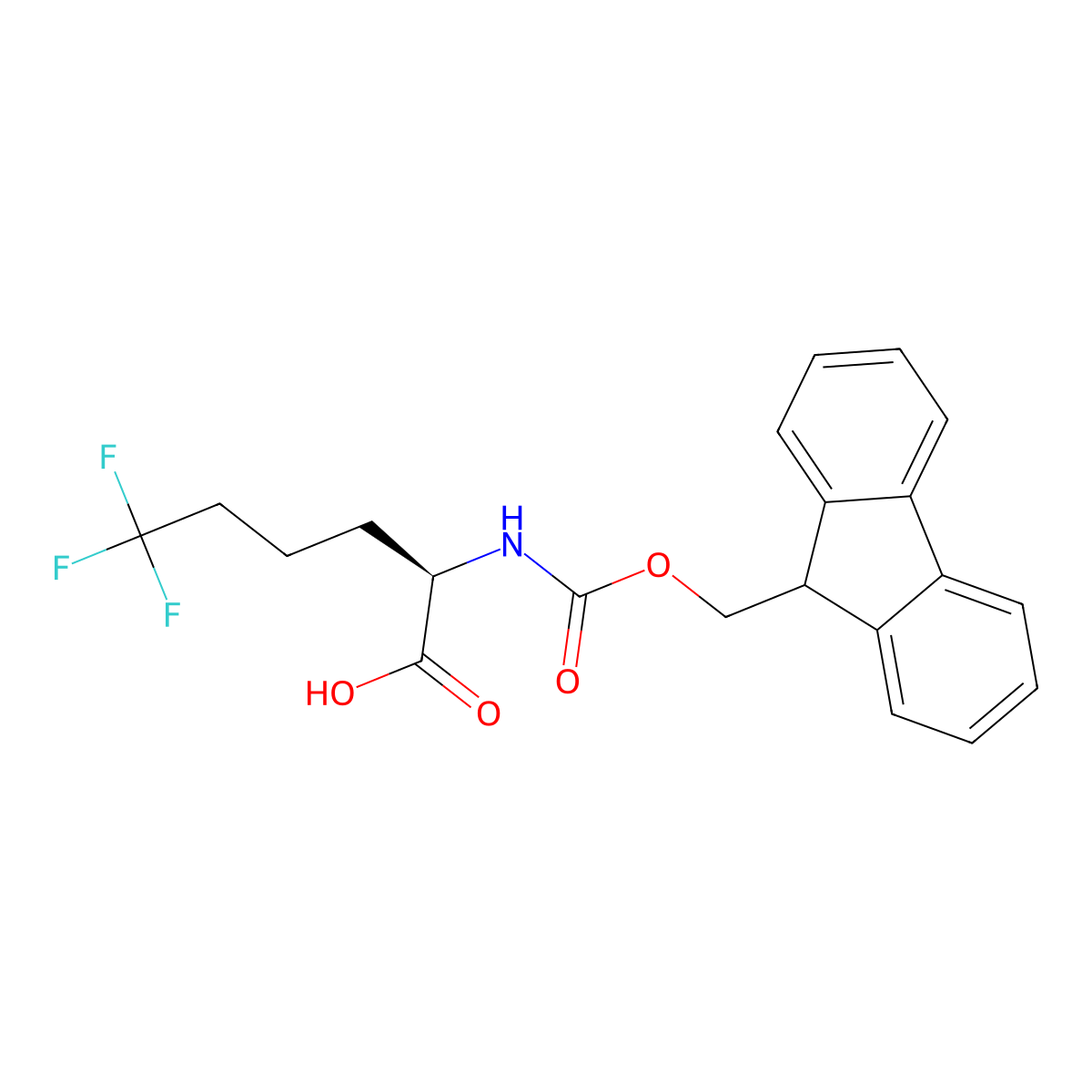 Fmoc-(R)-2-amino-6,6,6-trifluorohexanoic acid molecular structure, CAS 2350066-08-7