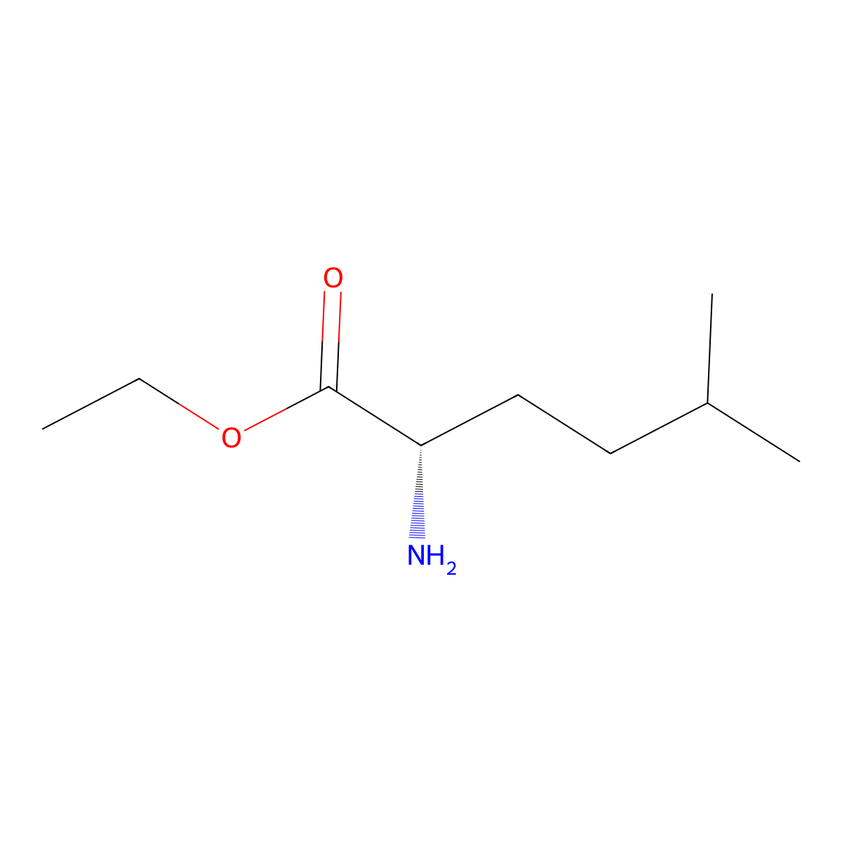 ethyl (2S)-2-amino-5-methylhexanoate molecular structure, CAS 2350069-74-6