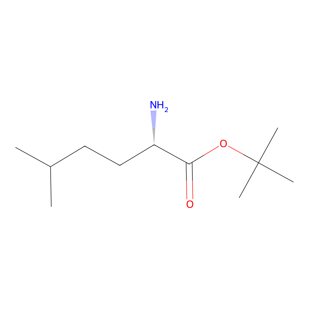 tert-butyl (2S)-2-amino-5-methylhexanoate molecular structure, CAS 2350072-44-3