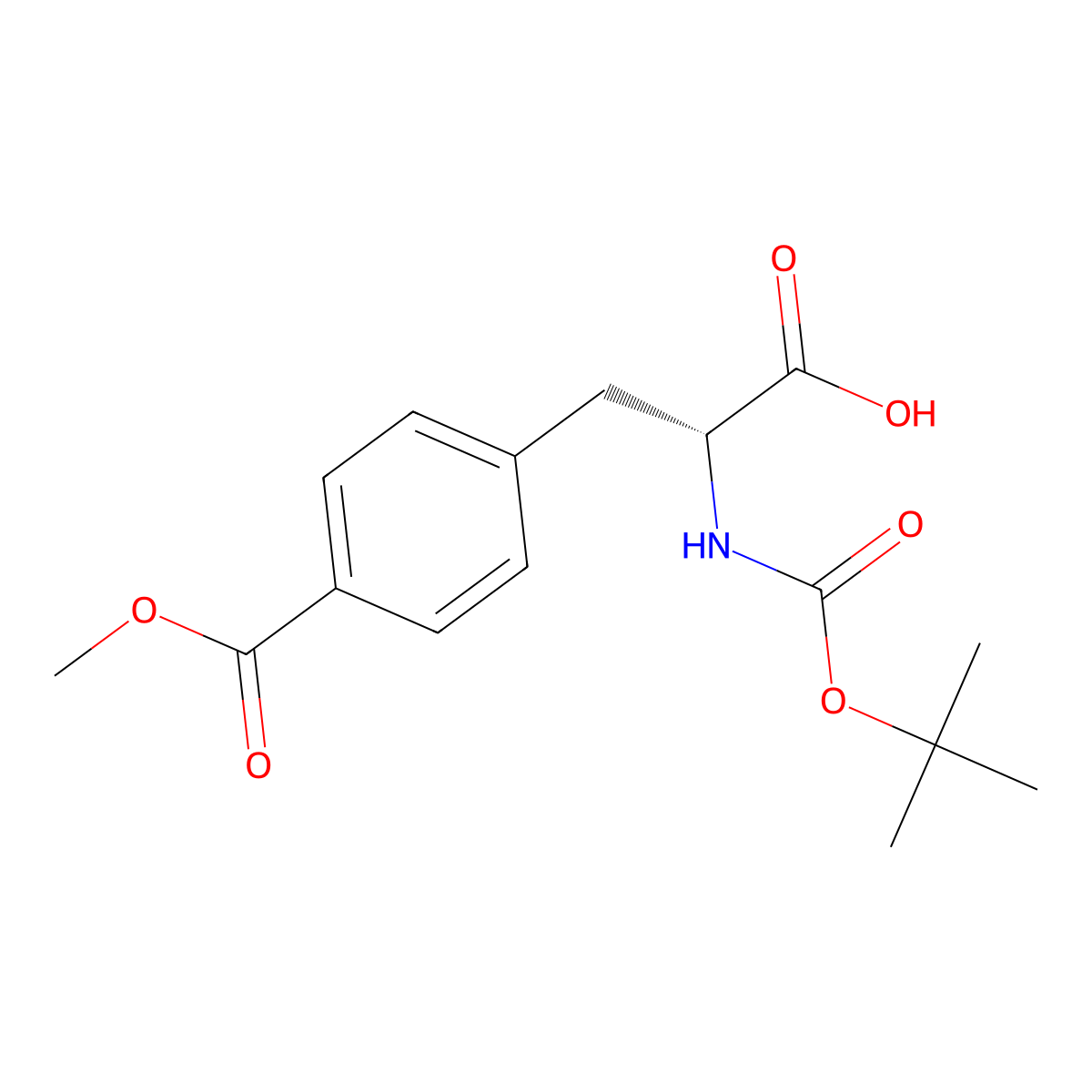 (2R)-2-{[(tert-butoxy)carbonyl]amino}-3-[4-(methoxycarbonyl)phenyl]propanoic acid molecular structure, CAS 2350072-45-4