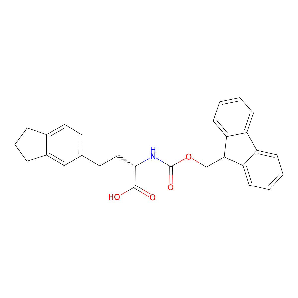 (S)-2-(Fmoc-amino)-4-(indan-5-yl)butanoic acid molecular structure, CAS 2350088-05-8