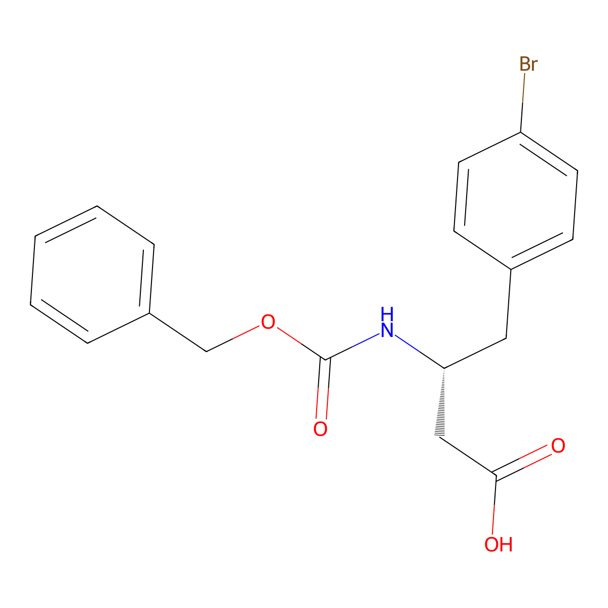 (3R)-3-{[(benzyloxy)carbonyl]amino}-4-(4-bromophenyl)butanoic acid molecular structure, CAS 2350094-61-8