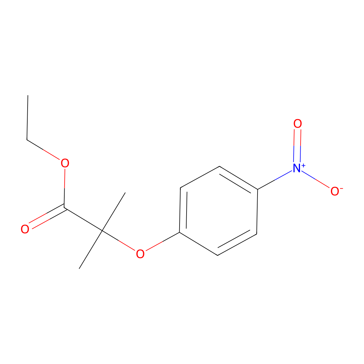 Ethyl 2-(4-nitrophenoxy)-2-methylpropanoate molecular structure, CAS 23501-39-5