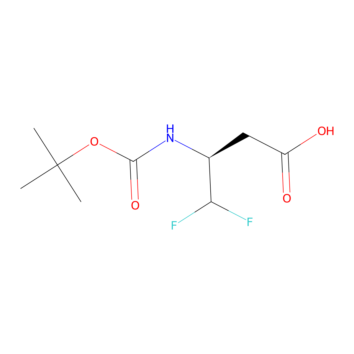 (3S)-3-{[(tert-butoxy)carbonyl]amino}-4,4-difluorobutanoic acid molecular structure, CAS 2350100-63-7