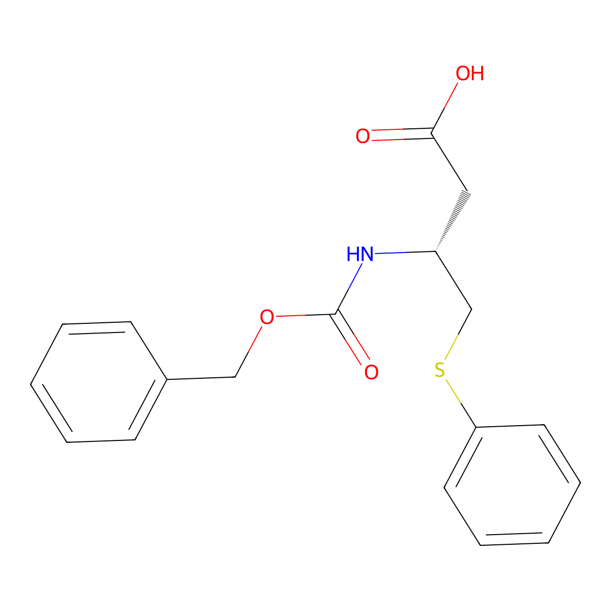 (3R)-3-{[(Benzyloxy)carbonyl]amino}-4-(phenylsulfanyl)butanoic acid molecular structure, CAS 2350101-71-0