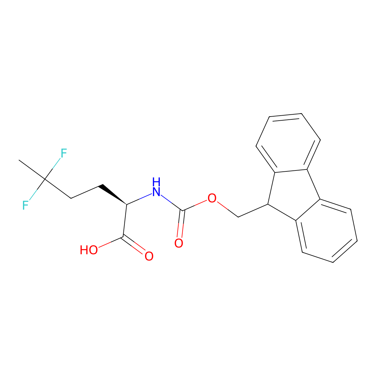 Fmoc-5,5-difluoro-D-norleucine molecular structure, CAS 2350111-70-3