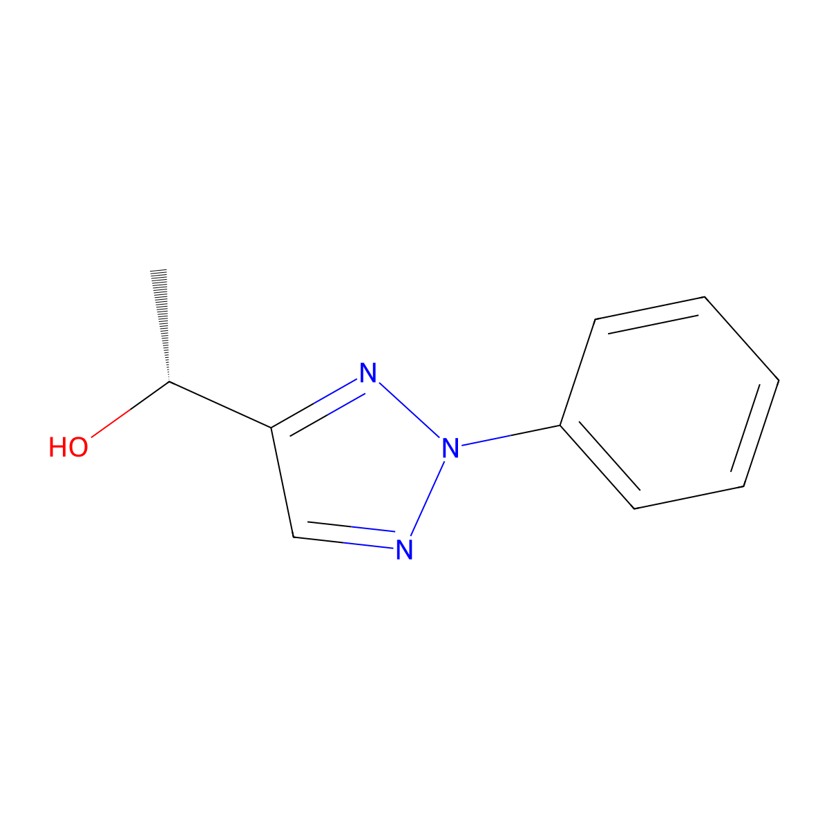 (1R)-1-(2-phenyl-2H-1,2,3-triazol-4-yl)ethan-1-ol molecular structure, CAS 2350112-79-5