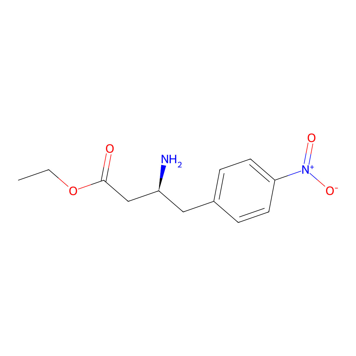 ethyl (3S)-3-amino-4-(4-nitrophenyl)butanoate molecular structure, CAS 2350114-36-0
