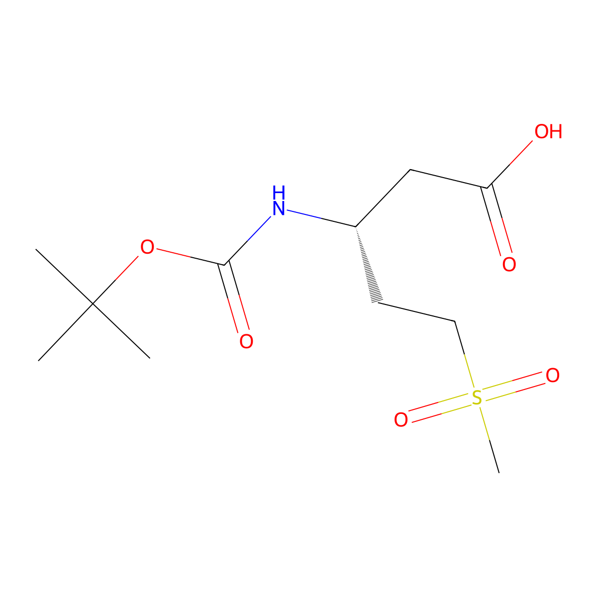 (3R)-3-{[(tert-butoxy)carbonyl]amino}-5-methanesulfonylpentanoic acid molecular structure, CAS 2350128-18-4