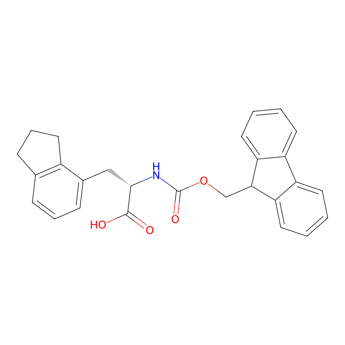 (S)-2-((((9H-Fluoren-9-yl)methoxy)carbonyl)amino)-3-(2,3-dihydro-1H-inden-4-yl)propanoic acid molecular structure, CAS 2350128-57-1