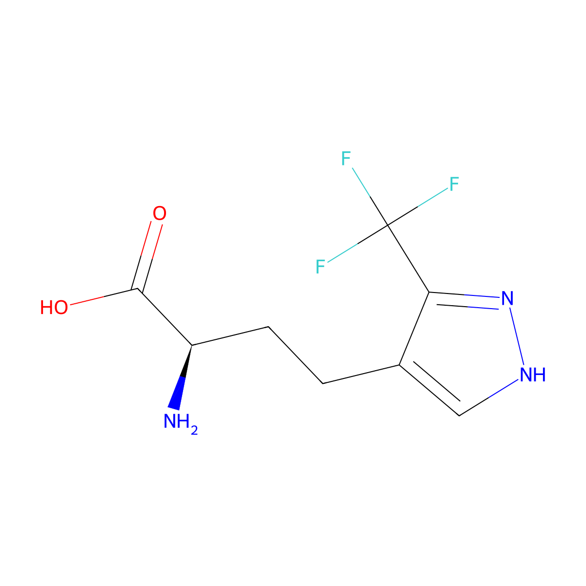 (2R)-2-amino-4-[3-(trifluoromethyl)-1H-pyrazol-4-yl]butanoic acid molecular structure, CAS 2350130-63-9
