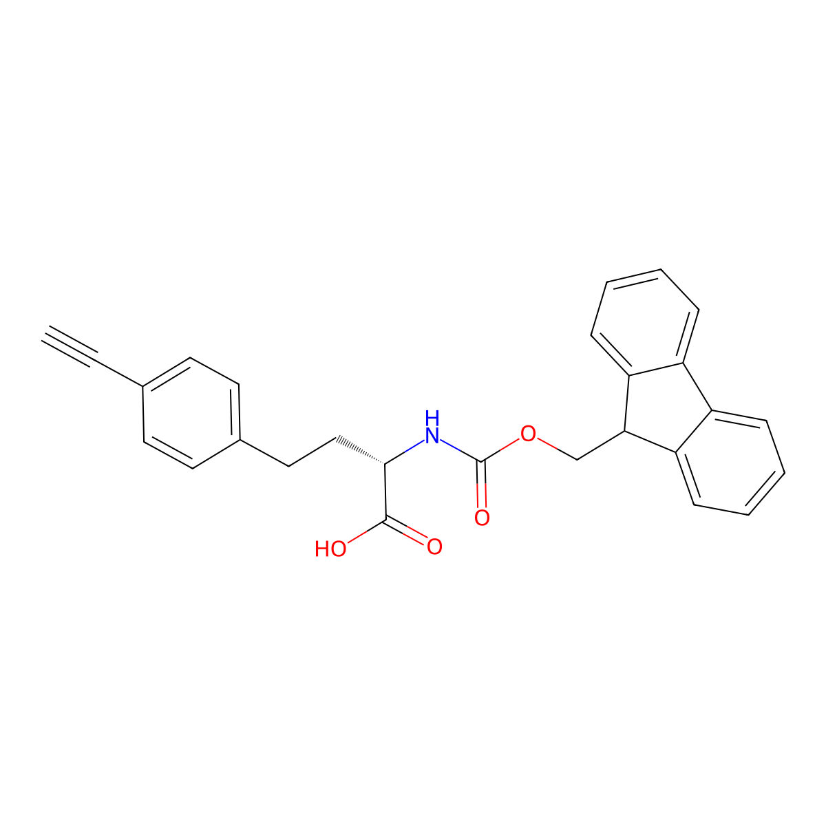 (S)-a-(Fmoc-amino)-4-ethynyl-benzenebutanoic acid molecular structure, CAS 2350132-96-4
