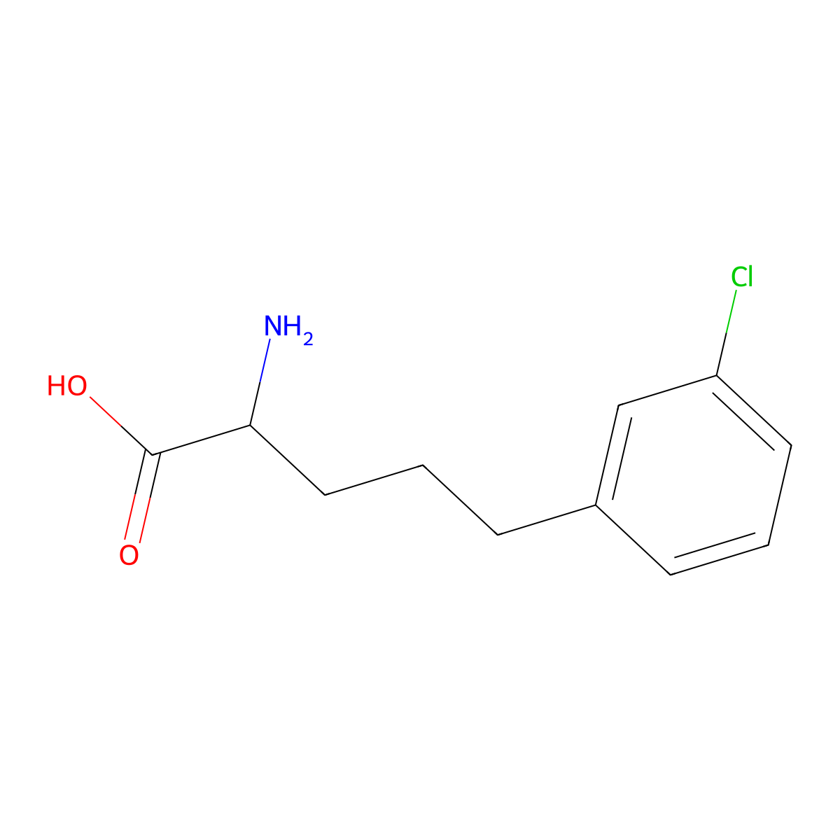 (S)-2-Amino-5-(3-chlorophenyl)pentanoic acid molecular structure, CAS 2350134-32-4