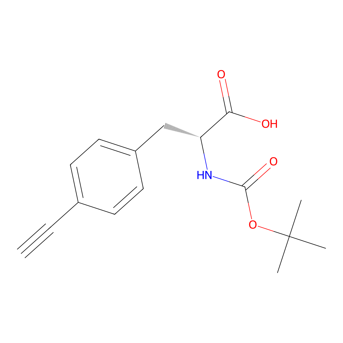 N-Boc-4-ethynyl-D-phenylalanine molecular structure, CAS 2350135-68-9
