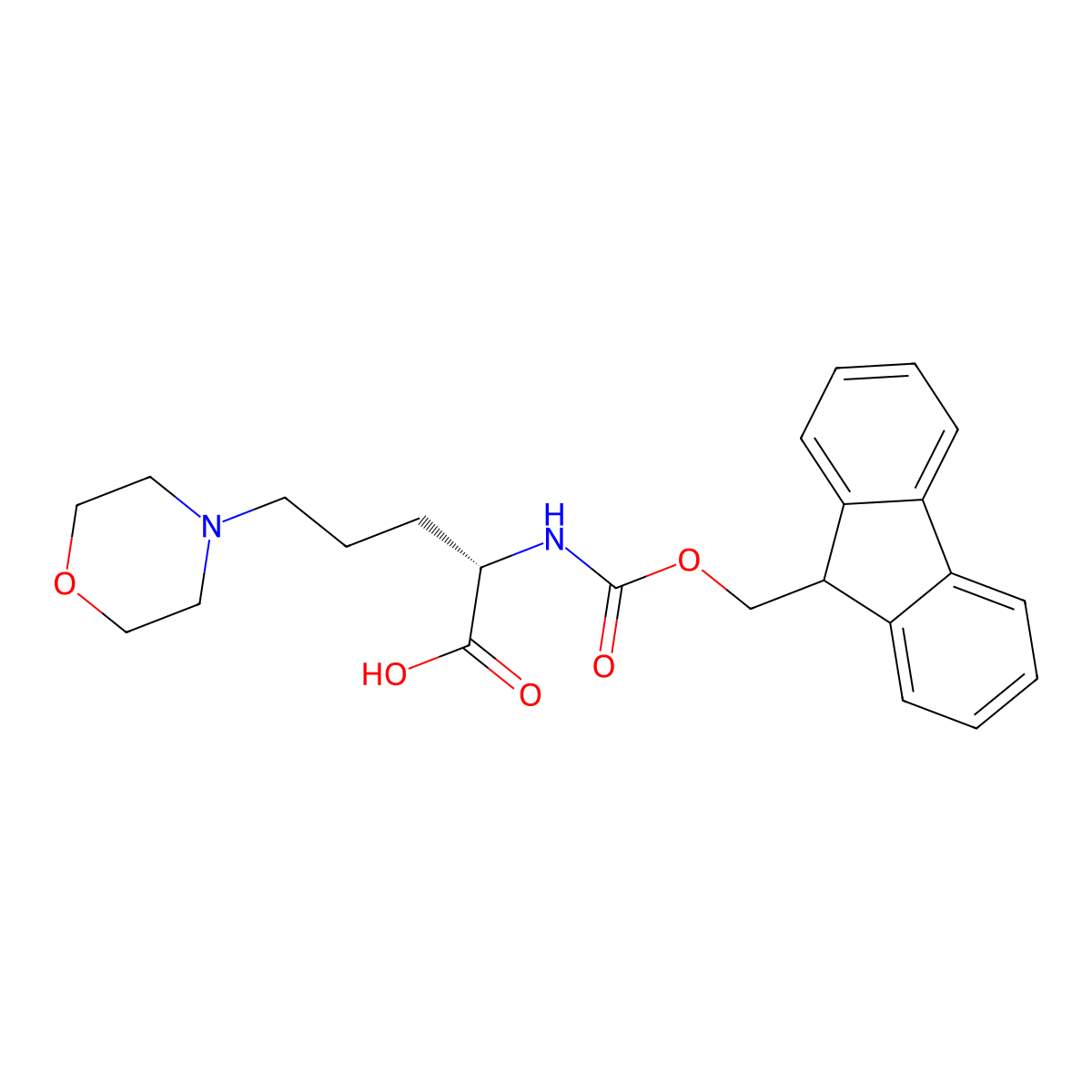 (S)-2-((((9H-Fluoren-9-yl)methoxy)carbonyl)amino)-5-morpholinopentanoic acid molecular structure, CAS 2350138-22-4