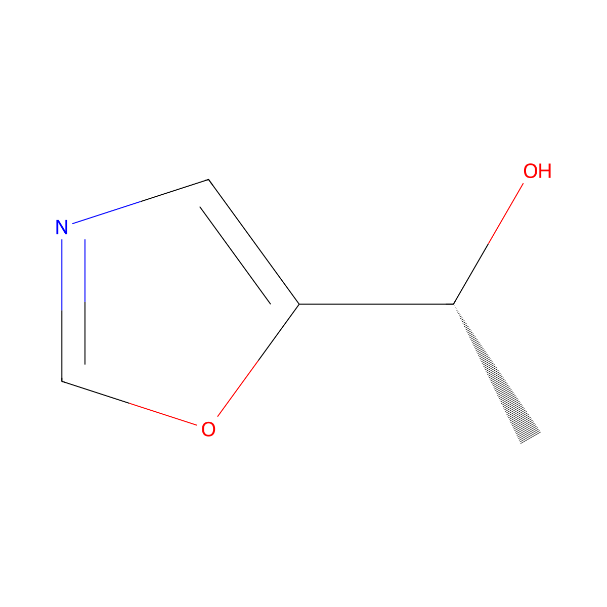 (1R)-1-(1,3-oxazol-5-yl)ethanol molecular structure, CAS 2350139-87-4