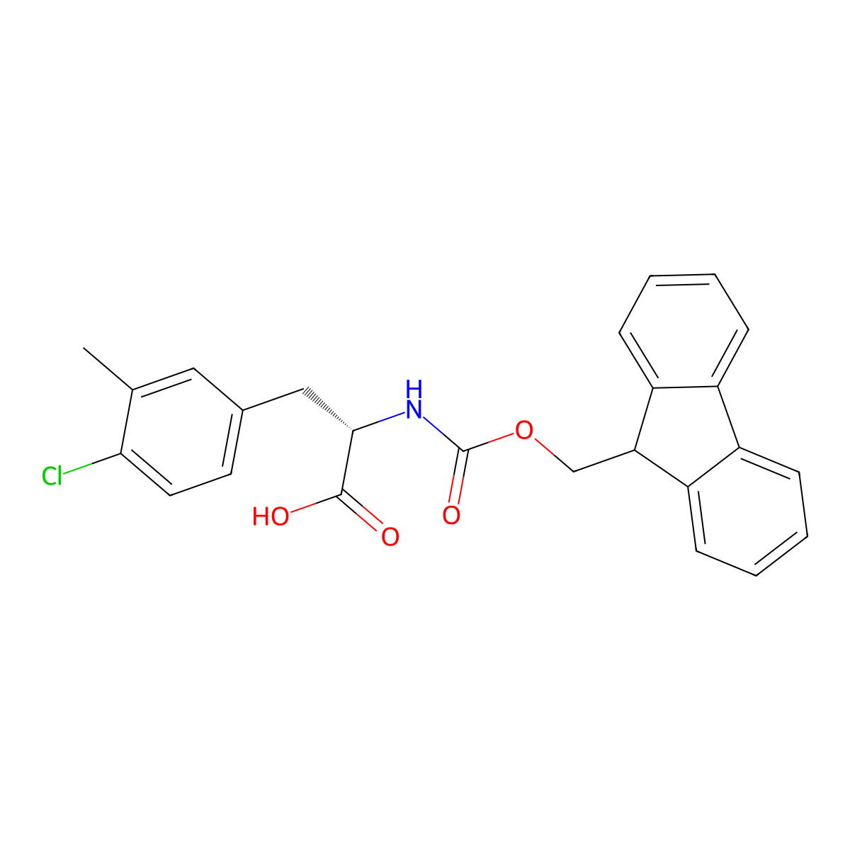 N-Fmoc-3-methyl-4-chloro-L-phenylalanine molecular structure, CAS 2350142-58-2