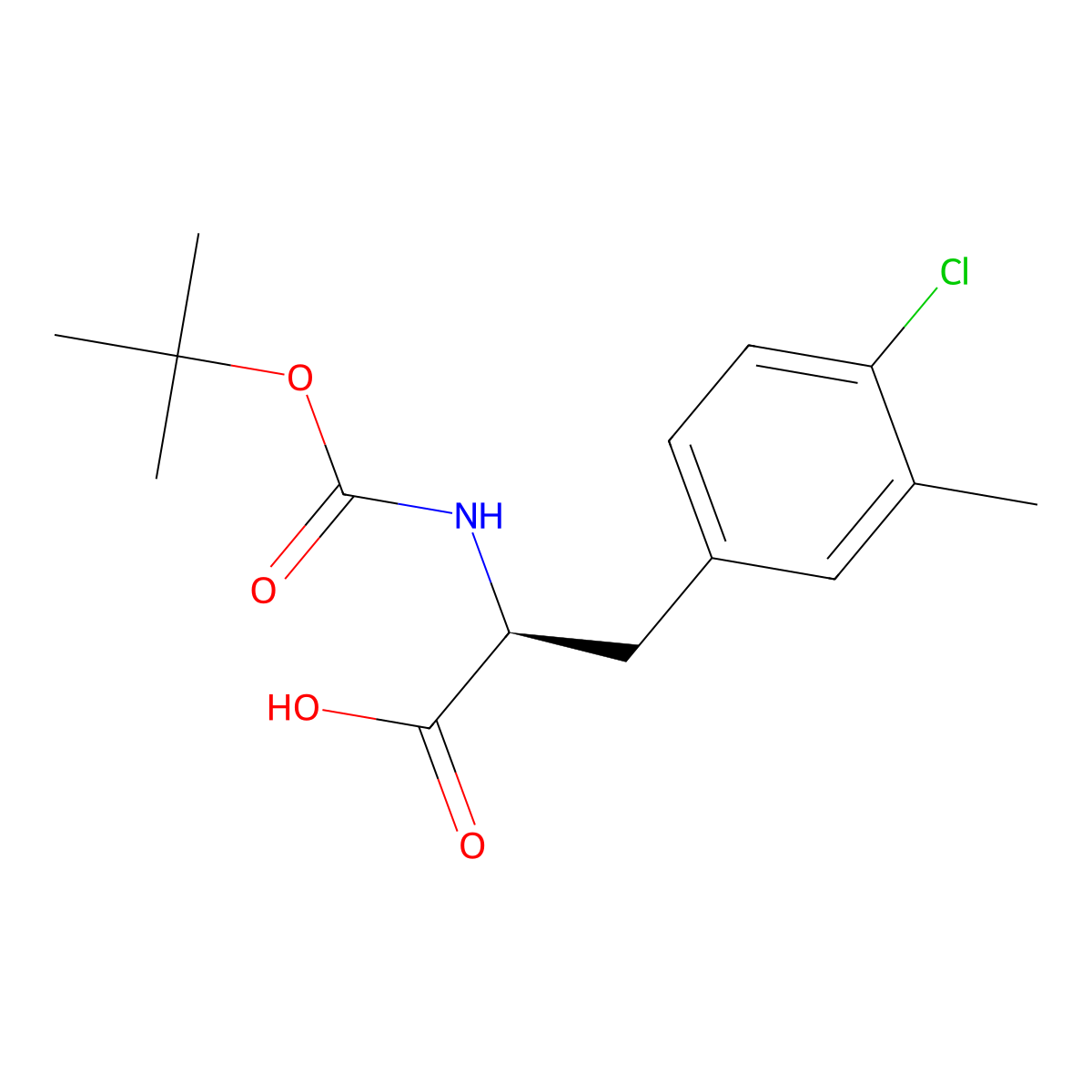 (2S)-2-{[(tert-butoxy)carbonyl]amino}-3-(4-chloro-3-methylphenyl)propanoic acid molecular structure, CAS 2350145-18-3