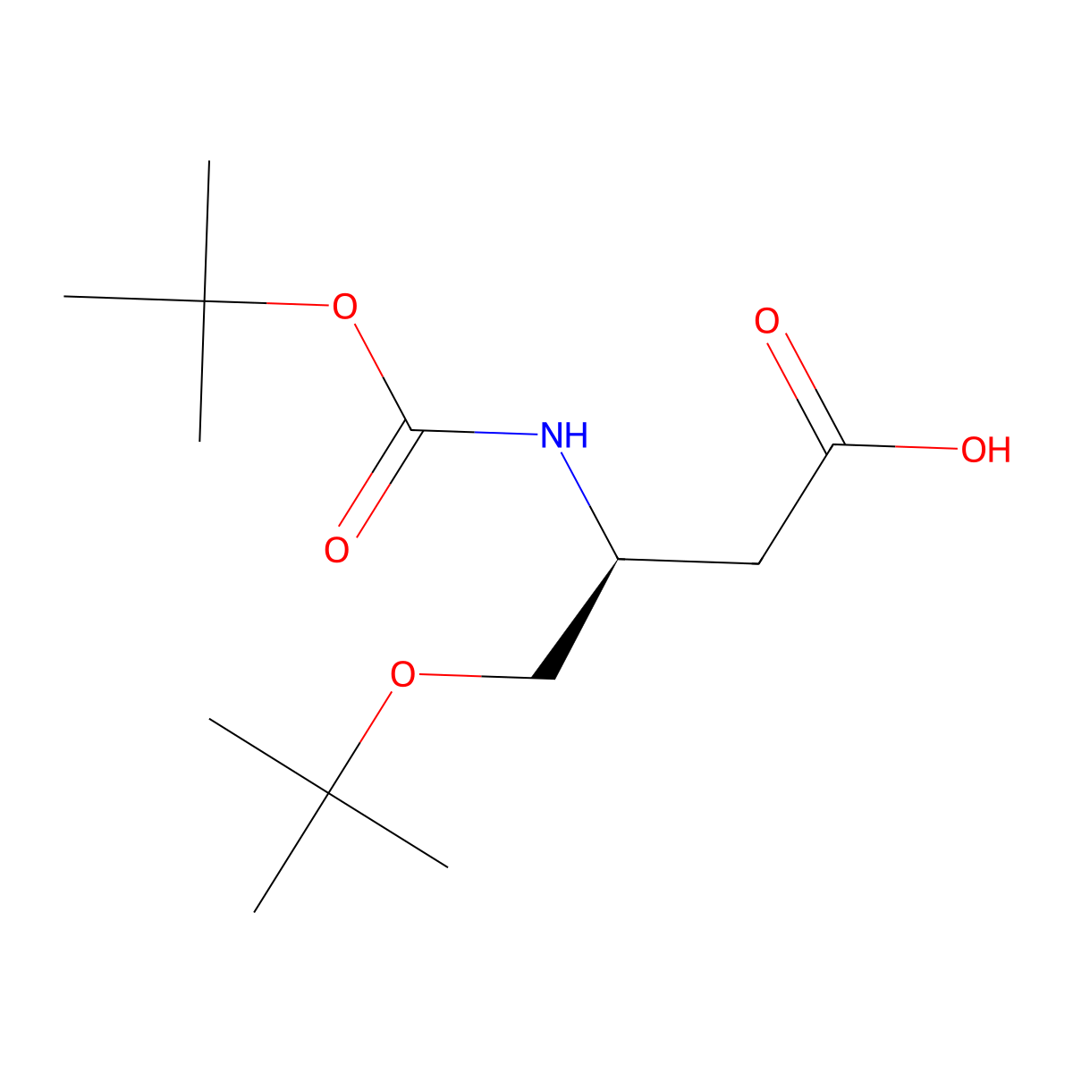 (3S)-4-(tert-butoxy)-3-{[(tert-butoxy)carbonyl]amino}butanoicacid molecular structure, CAS 2350147-93-0